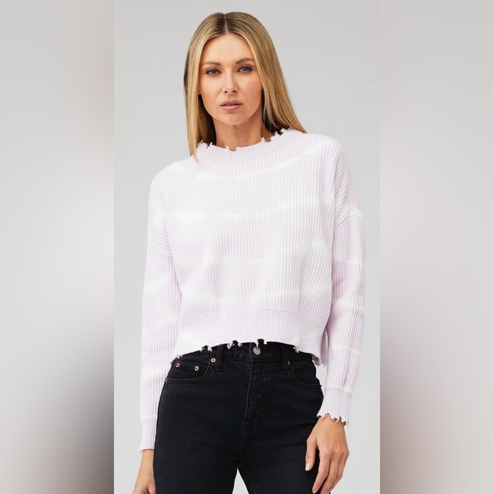 Pistola Eva Sweater in Wisteria 
Lilac Ribbed Cropped Sweater
